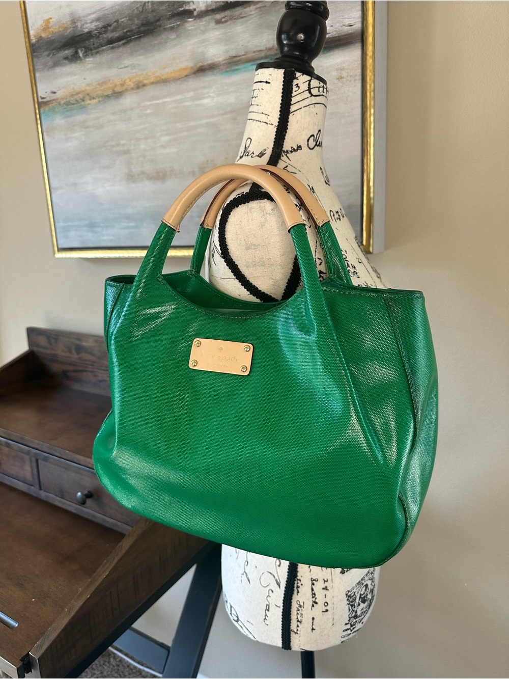 Kate Spade Treesh Fulton Street Pine Green Satchel Bag - Picture 6 of 12